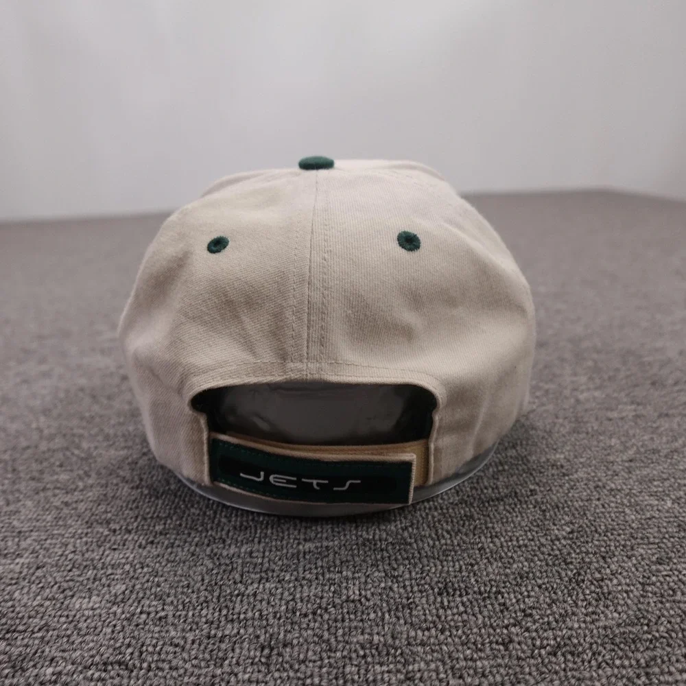 Vintage New York Jets Hat Cap Strap Back Mens 7 3/8 Beige NFL Football Twins